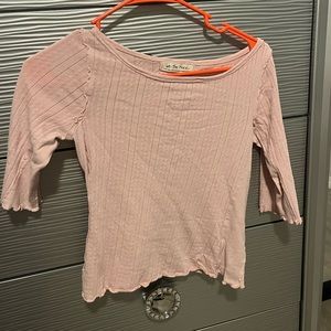 light pink xs free people quarter sleeve